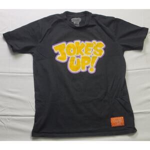 Vintage Runtz Joke's Up! Men's Large Black Graphic Yellow Print T-Shirt
